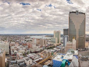 Unparalleled Panoramic City Views of the French Quarter, Mississippi River, Crescent City Connection, Mercedes Benz Superdome, and New Orleans Skyline